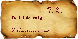 Tari Károly névjegykártya
