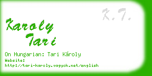 karoly tari business card